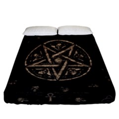 Witchcraft Symbols  Fitted Sheet (california King Size) by Valentinaart