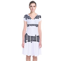 Illuminati Short Sleeve Front Wrap Dress by Valentinaart