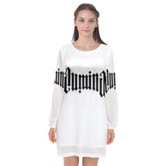 Illuminati Long Sleeve Chiffon Shift Dress 