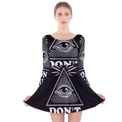 Illuminati Long Sleeve Velvet Skater Dress by Valentinaart