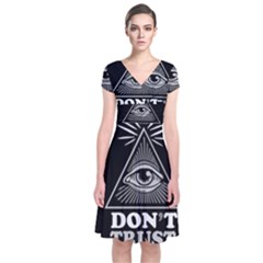 Illuminati Short Sleeve Front Wrap Dress by Valentinaart