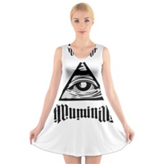 Illuminati V-neck Sleeveless Skater Dress by Valentinaart