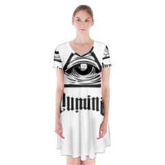 Illuminati Short Sleeve V-neck Flare Dress by Valentinaart