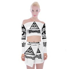 Illuminati Off Shoulder Top With Skirt Set