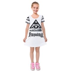 Illuminati Kids  Short Sleeve Velvet Dress by Valentinaart