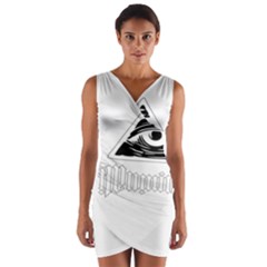 Illuminati Wrap Front Bodycon Dress by Valentinaart