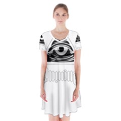 Illuminati Short Sleeve V-neck Flare Dress by Valentinaart