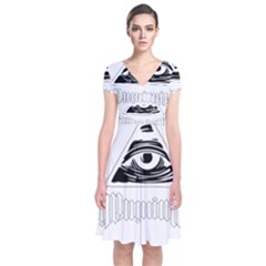 Illuminati Short Sleeve Front Wrap Dress by Valentinaart