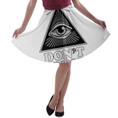 Illuminati A-line Skater Skirt by Valentinaart