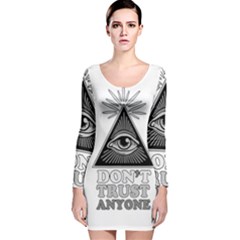 Illuminati Long Sleeve Velvet Bodycon Dress by Valentinaart