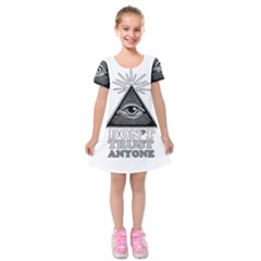 Illuminati Kids  Short Sleeve Velvet Dress by Valentinaart