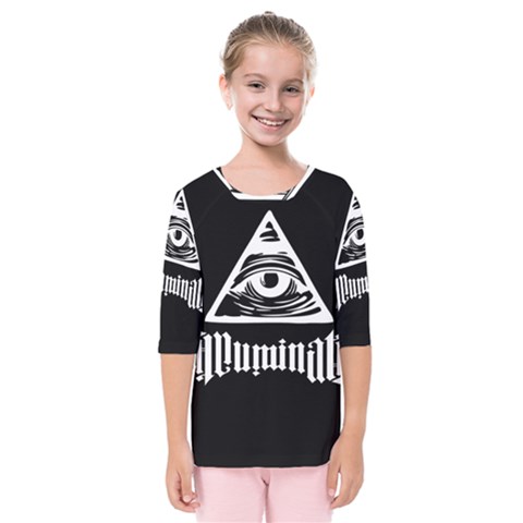 Illuminati Kids  Quarter Sleeve Raglan Tee by Valentinaart