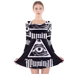 Illuminati Long Sleeve Velvet Skater Dress by Valentinaart