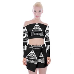 Illuminati Off Shoulder Top With Skirt Set by Valentinaart