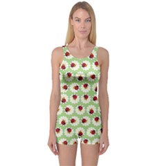 Ladybugs Pattern One Piece Boyleg Swimsuit by linceazul