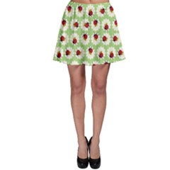 Ladybugs Pattern Skater Skirt by linceazul