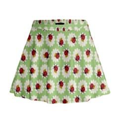 Ladybugs Pattern Mini Flare Skirt by linceazul