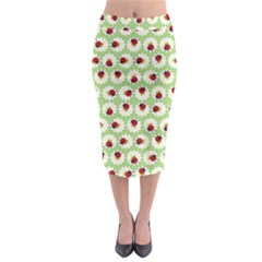 Ladybugs Pattern Midi Pencil Skirt by linceazul