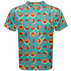 Semicircles And Arcs Pattern Men s Cotton Tee by linceazul