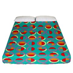 Semicircles And Arcs Pattern Fitted Sheet (queen Size) by linceazul