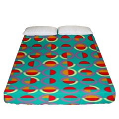 Semicircles And Arcs Pattern Fitted Sheet (king Size)