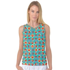 Semicircles And Arcs Pattern Women s Basketball Tank Top by linceazul