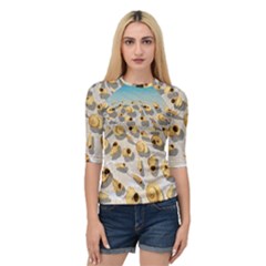 Shell Pattern Quarter Sleeve Tee