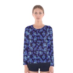 Autumn Leaves Motif Pattern Women s Long Sleeve Tee