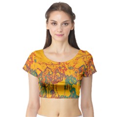 Colors Short Sleeve Crop Top (Tight Fit)