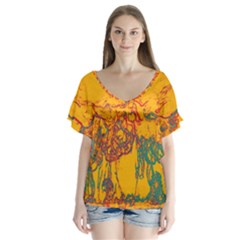 Colors Flutter Sleeve Top