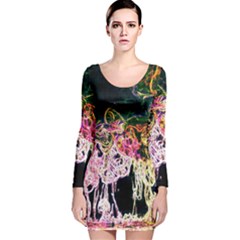 Colors Long Sleeve Velvet Bodycon Dress by Valentinaart