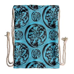 Turquoise Pattern Drawstring Bag (large) by linceazul