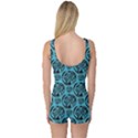 Turquoise Pattern One Piece Boyleg Swimsuit View2