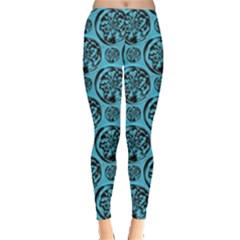 Turquoise Pattern Leggings  by linceazul