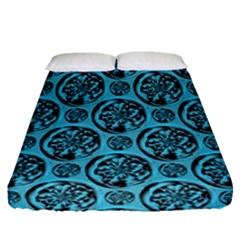 Turquoise Pattern Fitted Sheet (queen Size) by linceazul