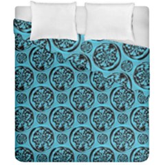 Turquoise Pattern Duvet Cover Double Side (california King Size) by linceazul