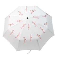 Animal Dragonfly Fly Pink Folding Umbrellas by Mariart