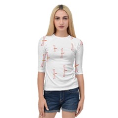 Animal Dragonfly Fly Pink Quarter Sleeve Tee