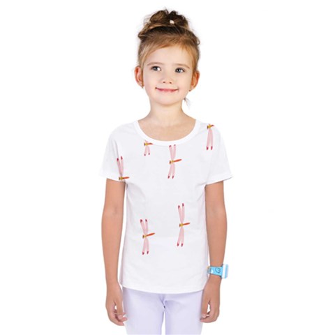 Animal Dragonfly Fly Pink Kids  One Piece Tee by Mariart