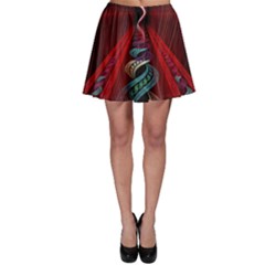 Artistic Blue Gold Red Skater Skirt by Mariart