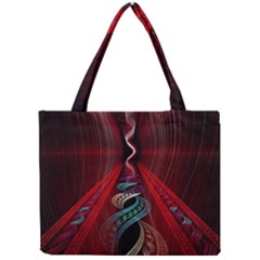 Artistic Blue Gold Red Mini Tote Bag by Mariart