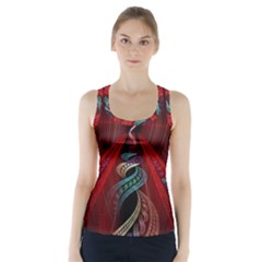 Artistic Blue Gold Red Racer Back Sports Top