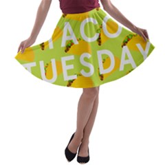 Bread Taco Tuesday A-line Skater Skirt by Mariart