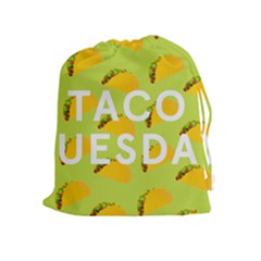 Bread Taco Tuesday Drawstring Pouches (extra Large) by Mariart