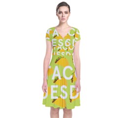 Bread Taco Tuesday Short Sleeve Front Wrap Dress by Mariart