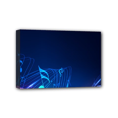 Abstract Musical Notes Purple Blue Mini Canvas 6  X 4  by Mariart