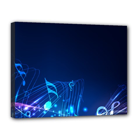 Abstract Musical Notes Purple Blue Canvas 14  X 11  by Mariart