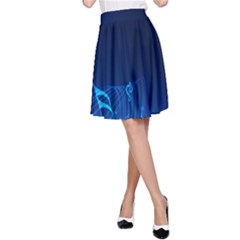 Abstract Musical Notes Purple Blue A-line Skirt by Mariart