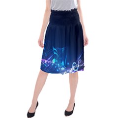 Abstract Musical Notes Purple Blue Midi Beach Skirt by Mariart