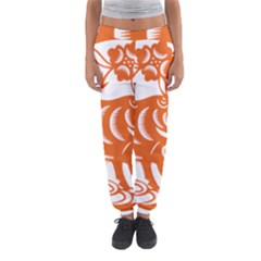 Chinese Zodiac Cow Star Orange Women s Jogger Sweatpants by Mariart